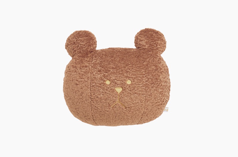 CURLY BROWN SLOTH FACE CUSHION